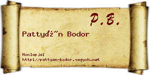 Pattyán Bodor névjegykártya